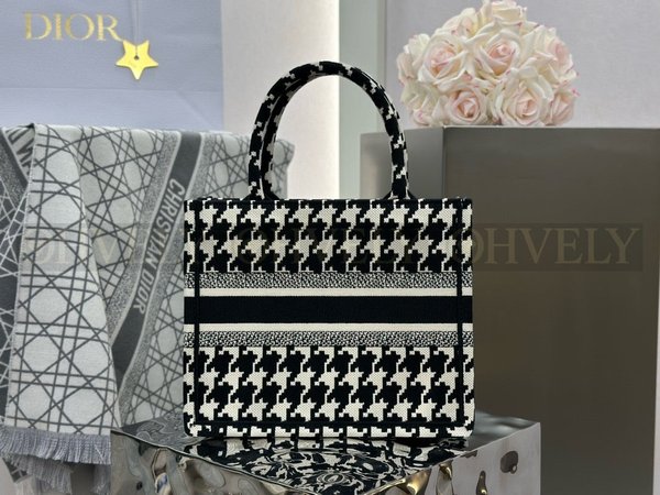 디올 하운즈투스 자수 북 토트백 스몰