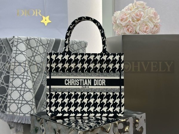 디올 하운즈투스 자수 북 토트백 스몰
