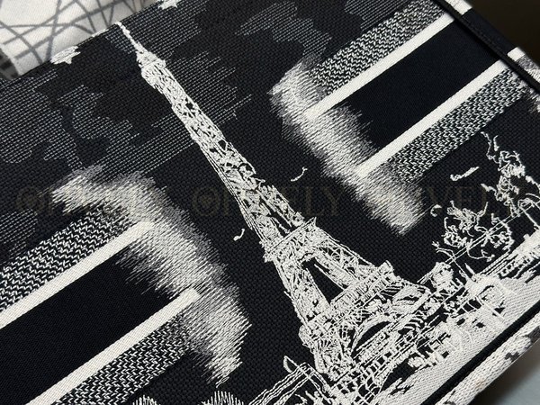 디올 파리 자수 북 토트백 미디움