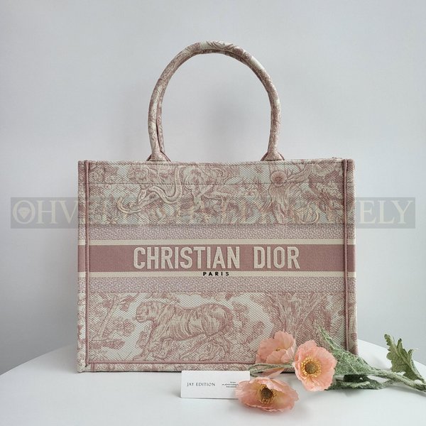 디올 트왈 드 주이 북 토트백 미디움 핑크