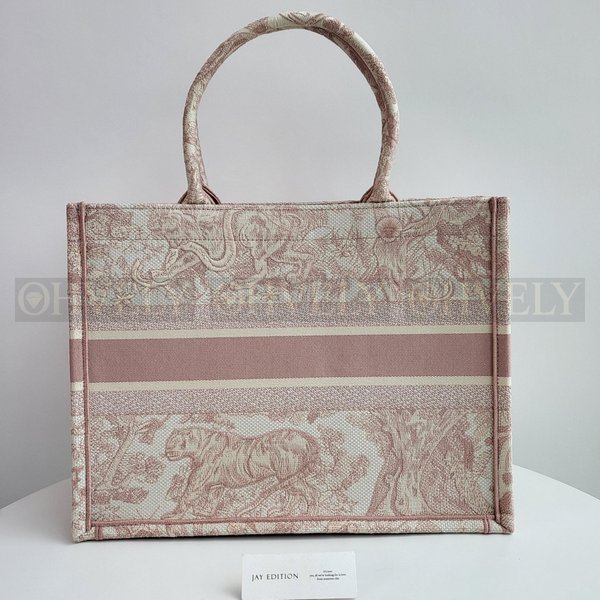 디올 트왈 드 주이 북 토트백 미디움 핑크