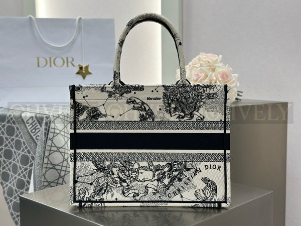 디올 조디악 자수 북 토트백 미디움