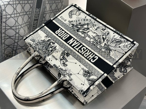 디올 조디악 자수 북 토트백 미디움