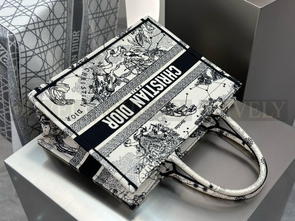 디올 조디악 자수 북 토트백 미디움