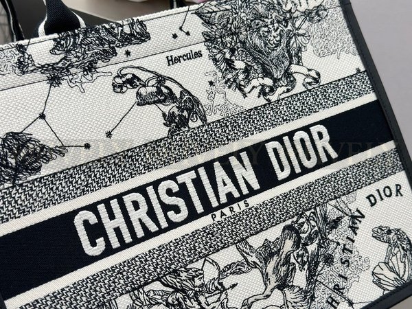 디올 조디악 자수 북 토트 스트랩백 미디움