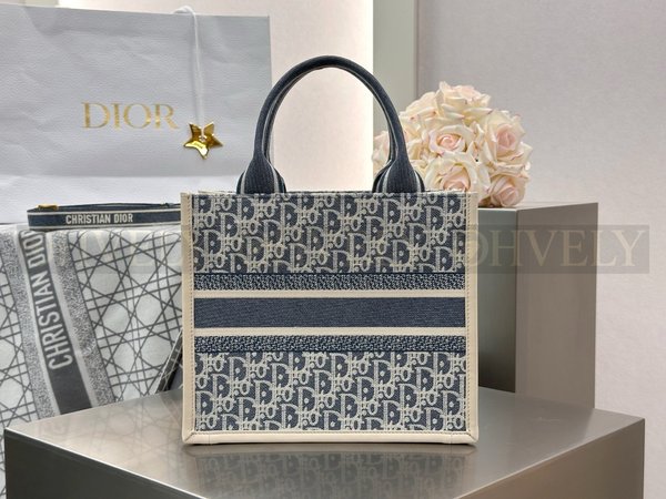 디올 오블리크 샴브레이 북 토트백 스몰