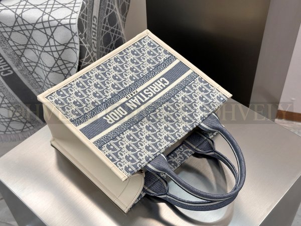 디올 오블리크 샴브레이 북 토트백 스몰