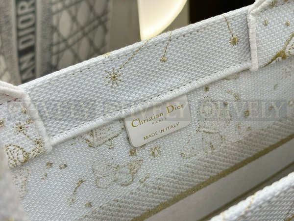 디올 버터플라이 조디악 자수 골드 북 토트백 미디움