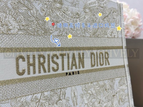 디올 버터플라이 어라운드 더 월드 골드 북토트백 미디움