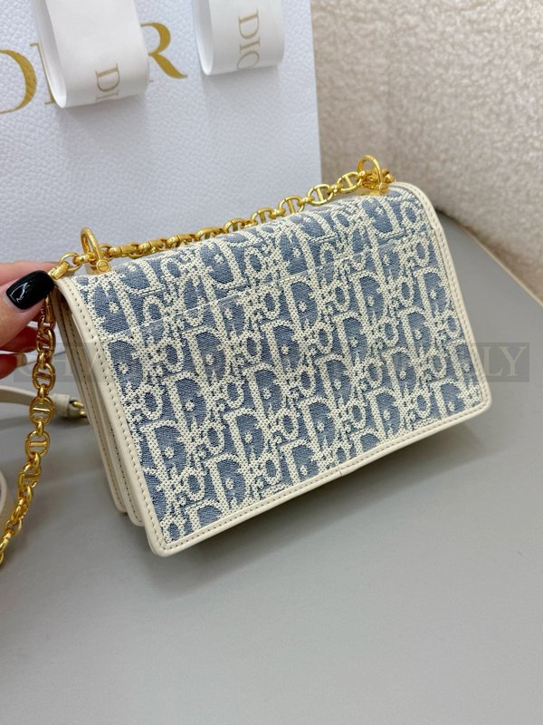 디올 라피아 데님 미스 카로 미니 백