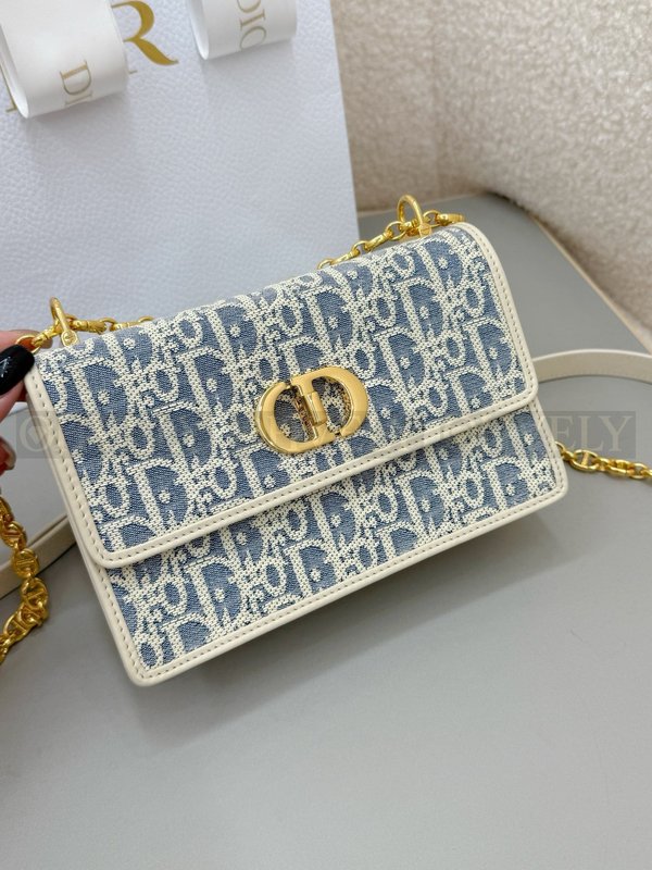 디올 라피아 데님 미스 카로 미니 백