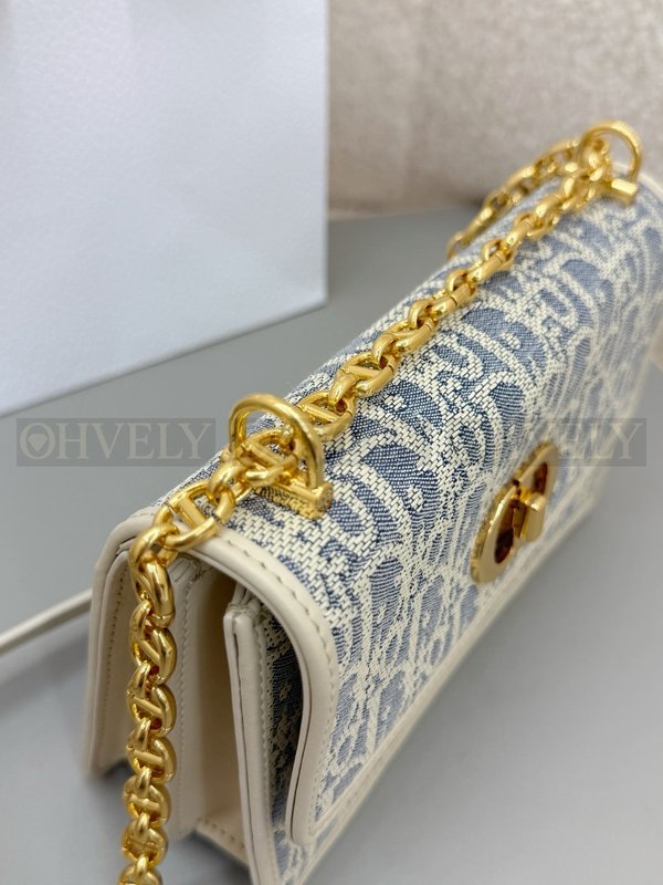 디올 라피아 데님 미스 카로 미니 백