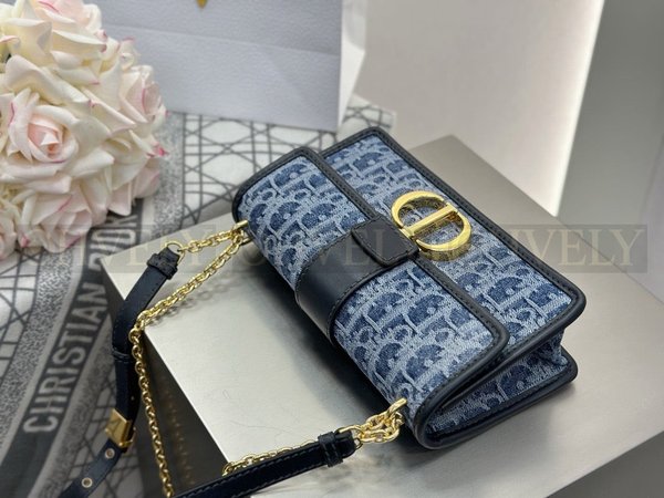 디올 데님 자카드 30몽테인 이스트웨스트 체인백