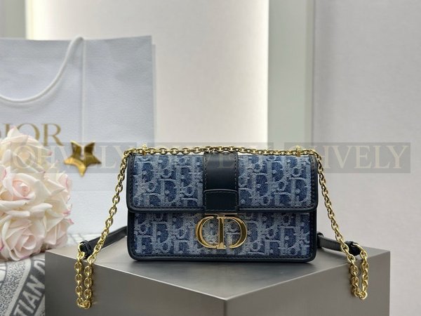 디올 데님 자카드 30몽테인 이스트웨스트 체인백