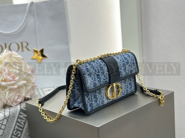 디올 데님 자카드 30몽테인 이스트웨스트 체인백