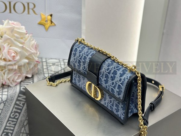 디올 데님 자카드 30몽테인 이스트웨스트 체인백