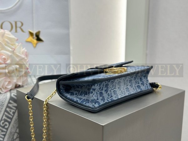 디올 데님 자카드 30몽테인 이스트웨스트 체인백