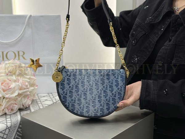 디올 데님 오블리크 칼리스토 숄더백