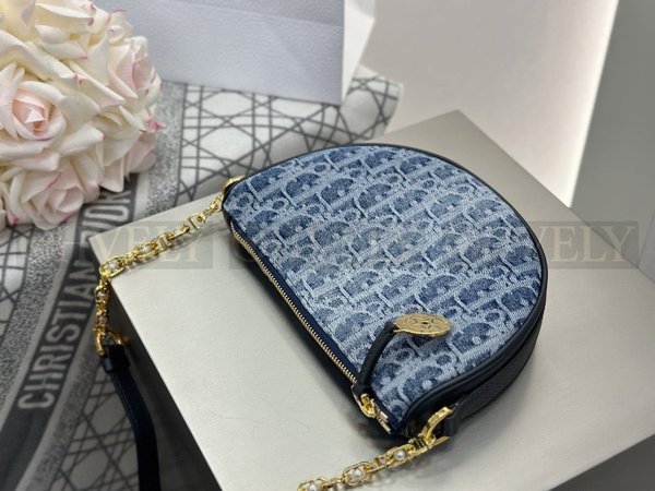 디올 데님 오블리크 칼리스토 숄더백