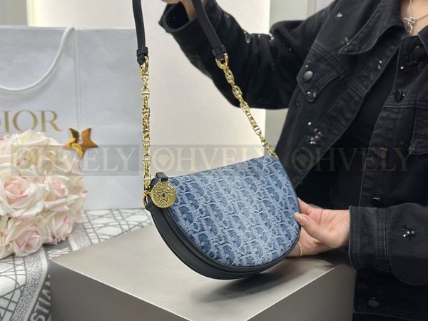 디올 데님 오블리크 칼리스토 숄더백