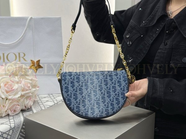 디올 데님 오블리크 칼리스토 숄더백