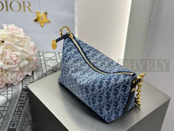 디올 데님 오블리크 스타 체인 호보백