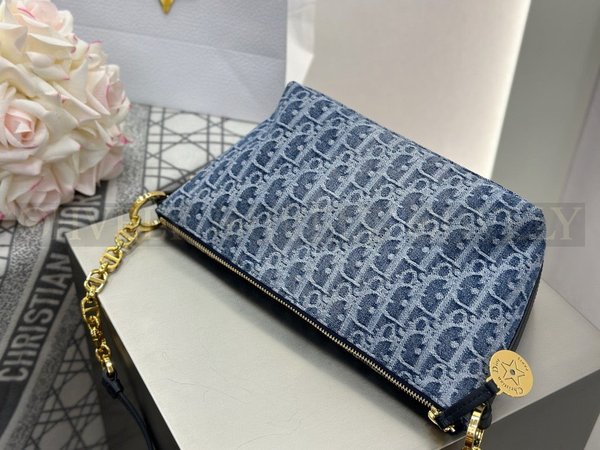 디올 데님 오블리크 스타 체인 호보백