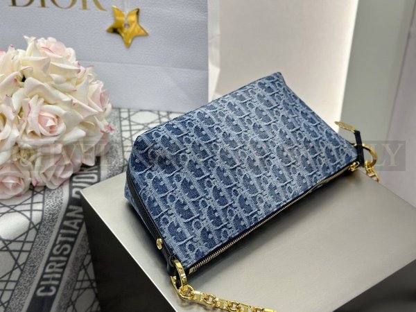 디올 데님 오블리크 스타 체인 호보백