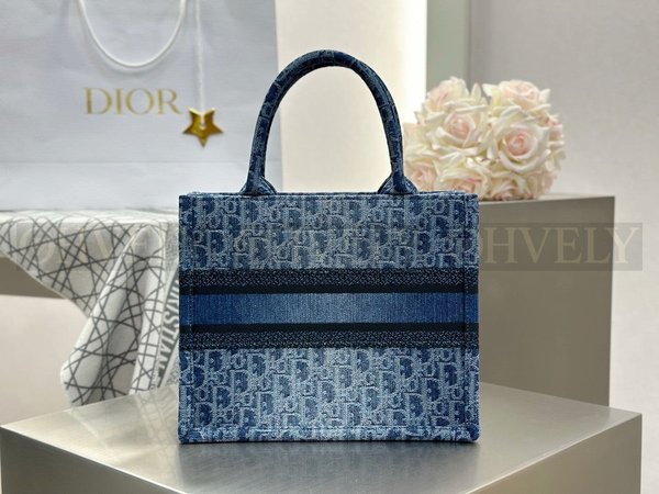 디올 데님 오블리크 북 토트백 스몰