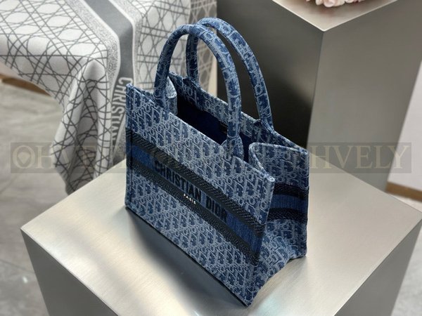 디올 데님 오블리크 북 토트백 스몰