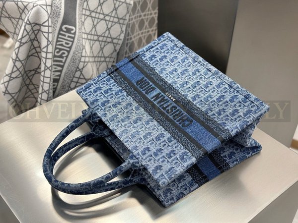 디올 데님 오블리크 북 토트백 스몰