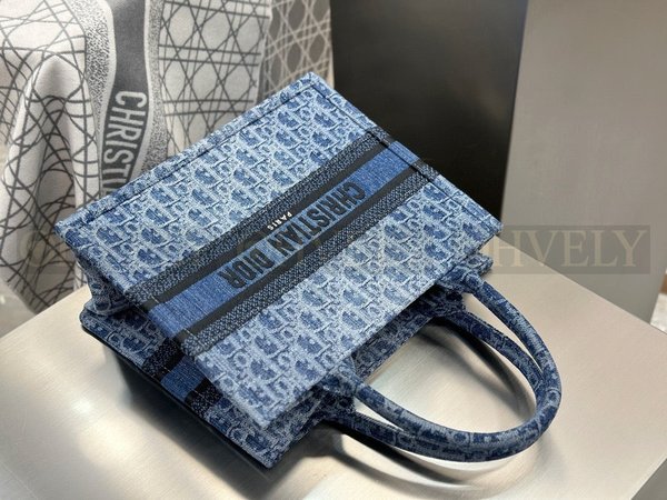 디올 데님 오블리크 북 토트백 스몰