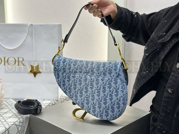 디올 데님 새들백 미디움