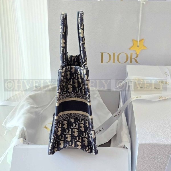 디올 오블리크 자수 북 토트백 스몰