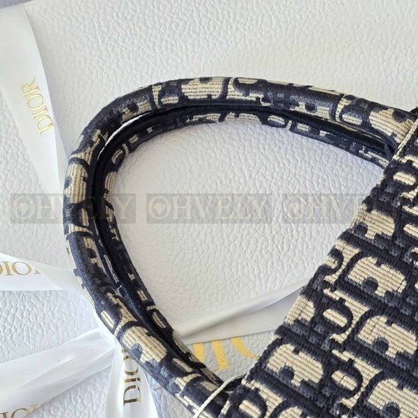 디올 오블리크 자수 북 토트백 스몰