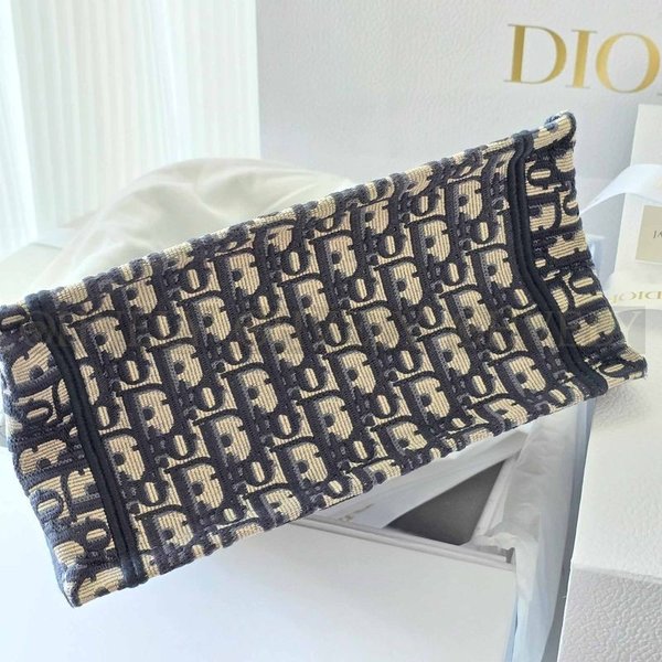 디올 오블리크 자수 북 토트백 스몰