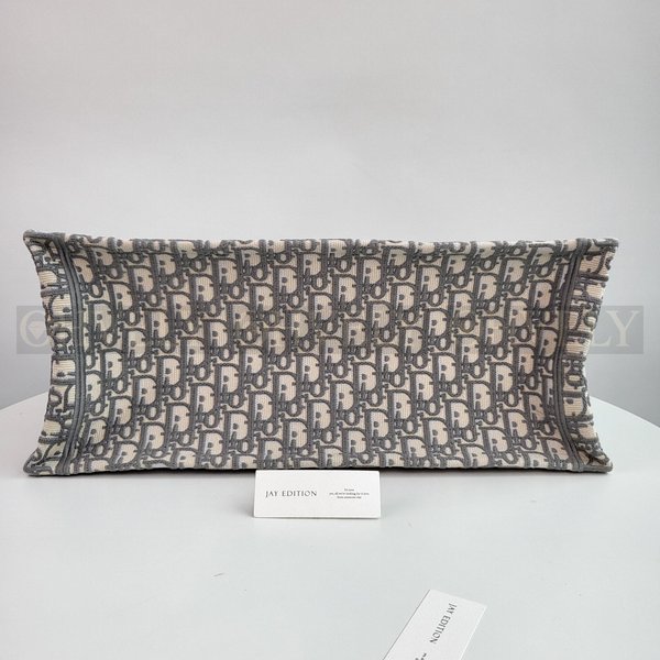 디올 오블리크 자수 북 토트백 라지