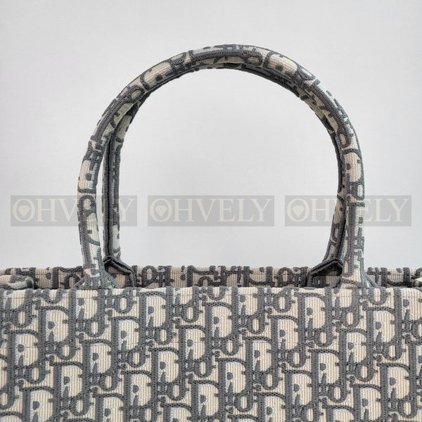 디올 오블리크 자수 북 토트백 라지