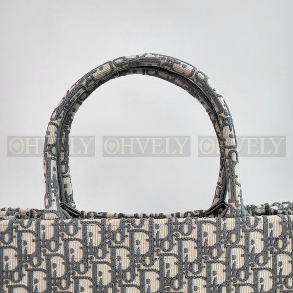 디올 오블리크 자수 북 토트백 라지