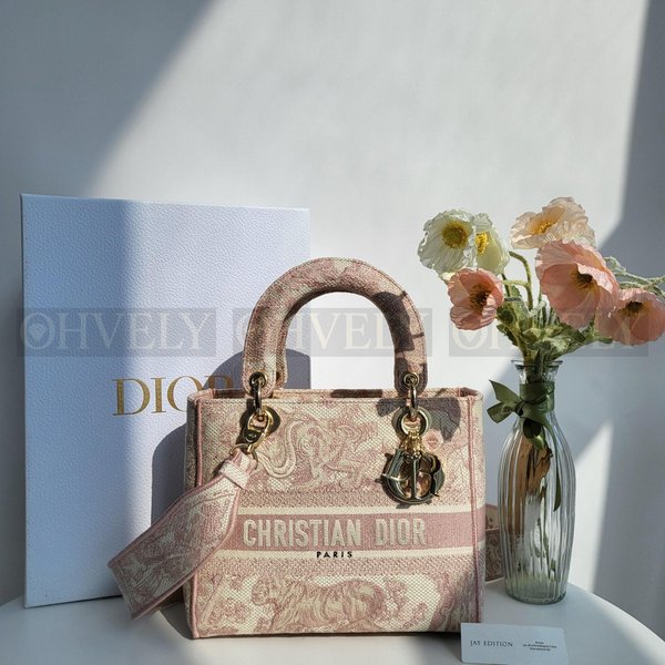 디올 레이디백 미디움 트왈 드 주이