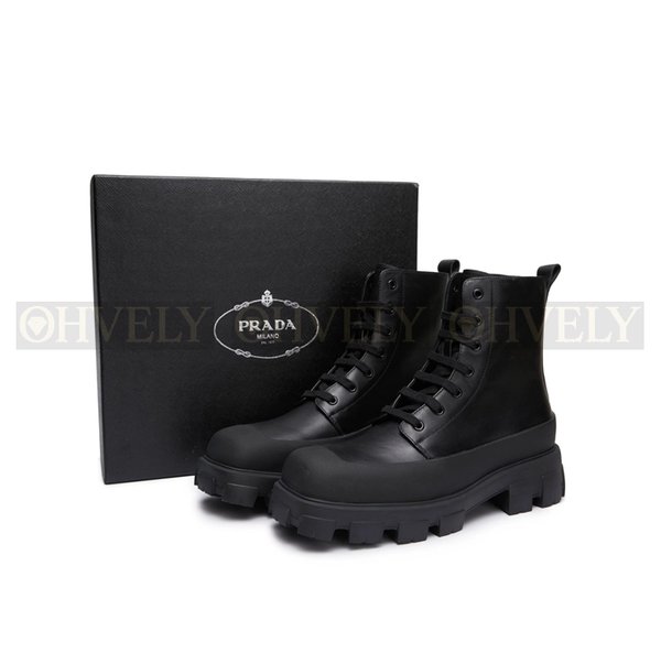 프라다 레이스 업 앵클 부츠