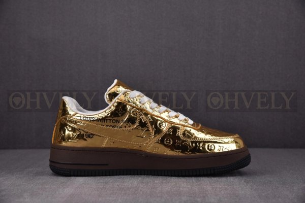 루이비통 x 나이키 에어포스1 버질아블로 멧 골드