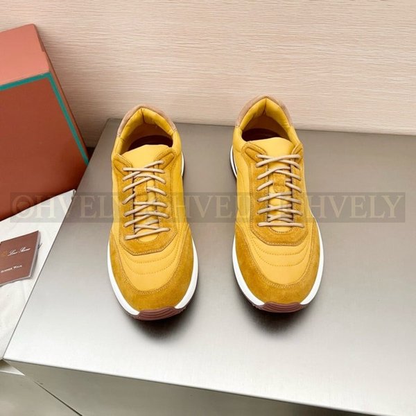 로로피아나 위크앤드 워크 패브릭 스니커즈 옐로우
