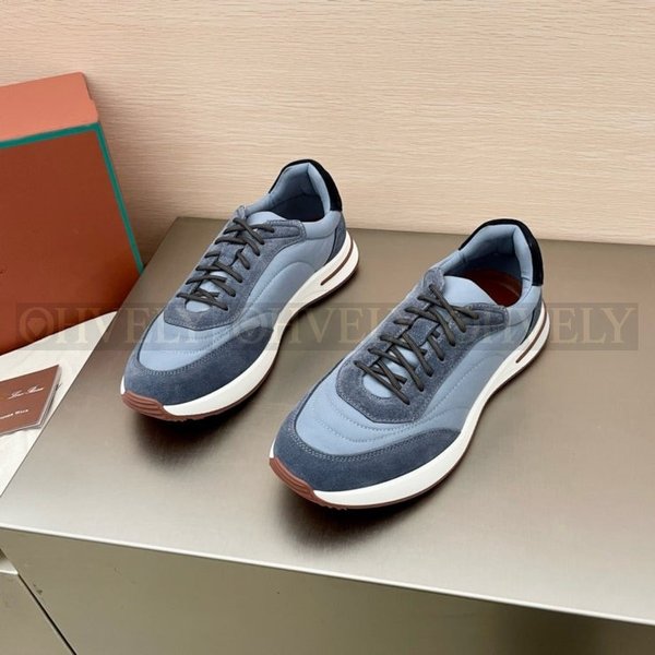 로로피아나 위크앤드 워크 패브릭 스니커즈 블루