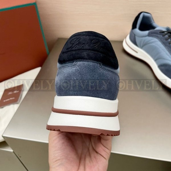 로로피아나 위크앤드 워크 패브릭 스니커즈 블루