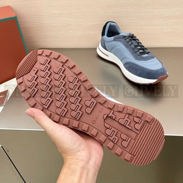 로로피아나 위크앤드 워크 패브릭 스니커즈 블루