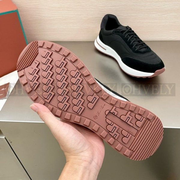 로로피아나 위크앤드 워크 패브릭 스니커즈 블랙