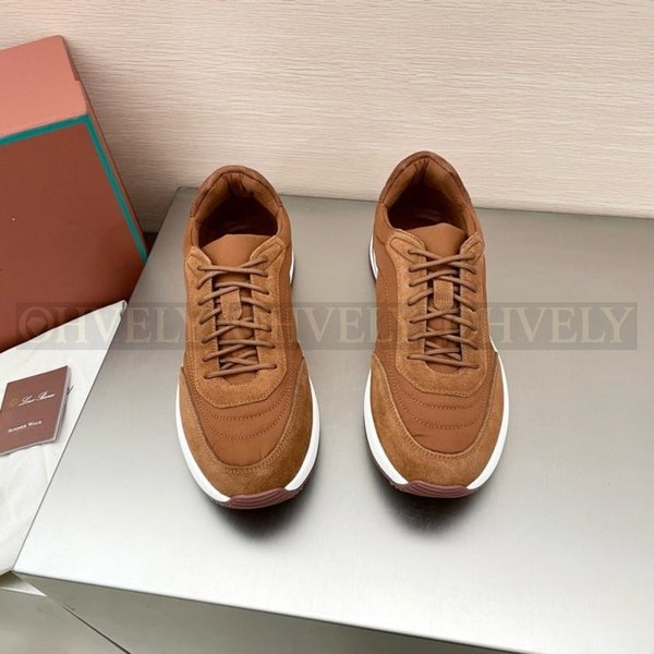 로로피아나 위크앤드 워크 패브릭 스니커즈 브라운