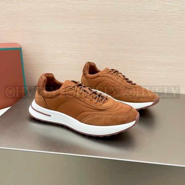 로로피아나 위크앤드 워크 패브릭 스니커즈 브라운