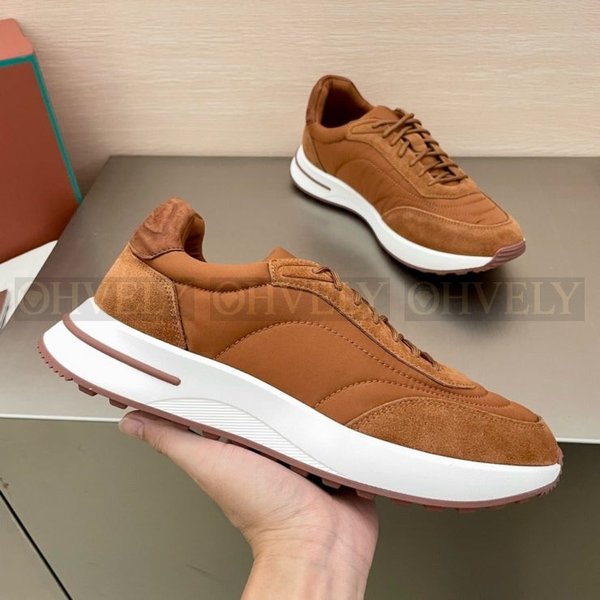 로로피아나 위크앤드 워크 패브릭 스니커즈 브라운